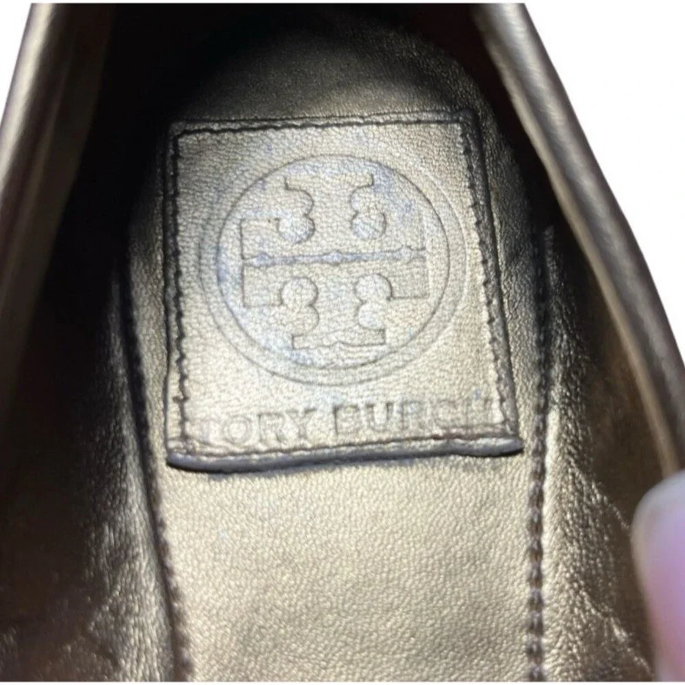 Tory Burch Prescot Womens Ballet Flats Gold Woven Leather Metallic Size 8.5 M